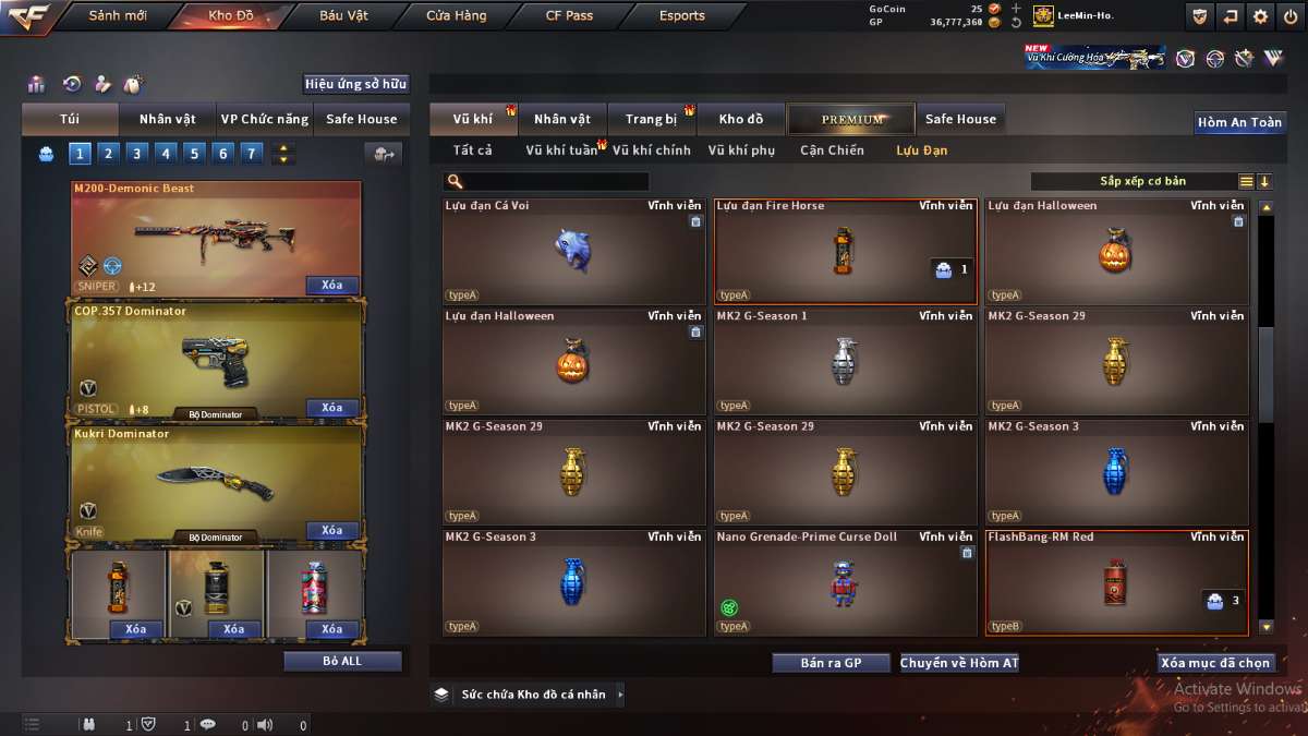 shop acc cf uy tin gia re